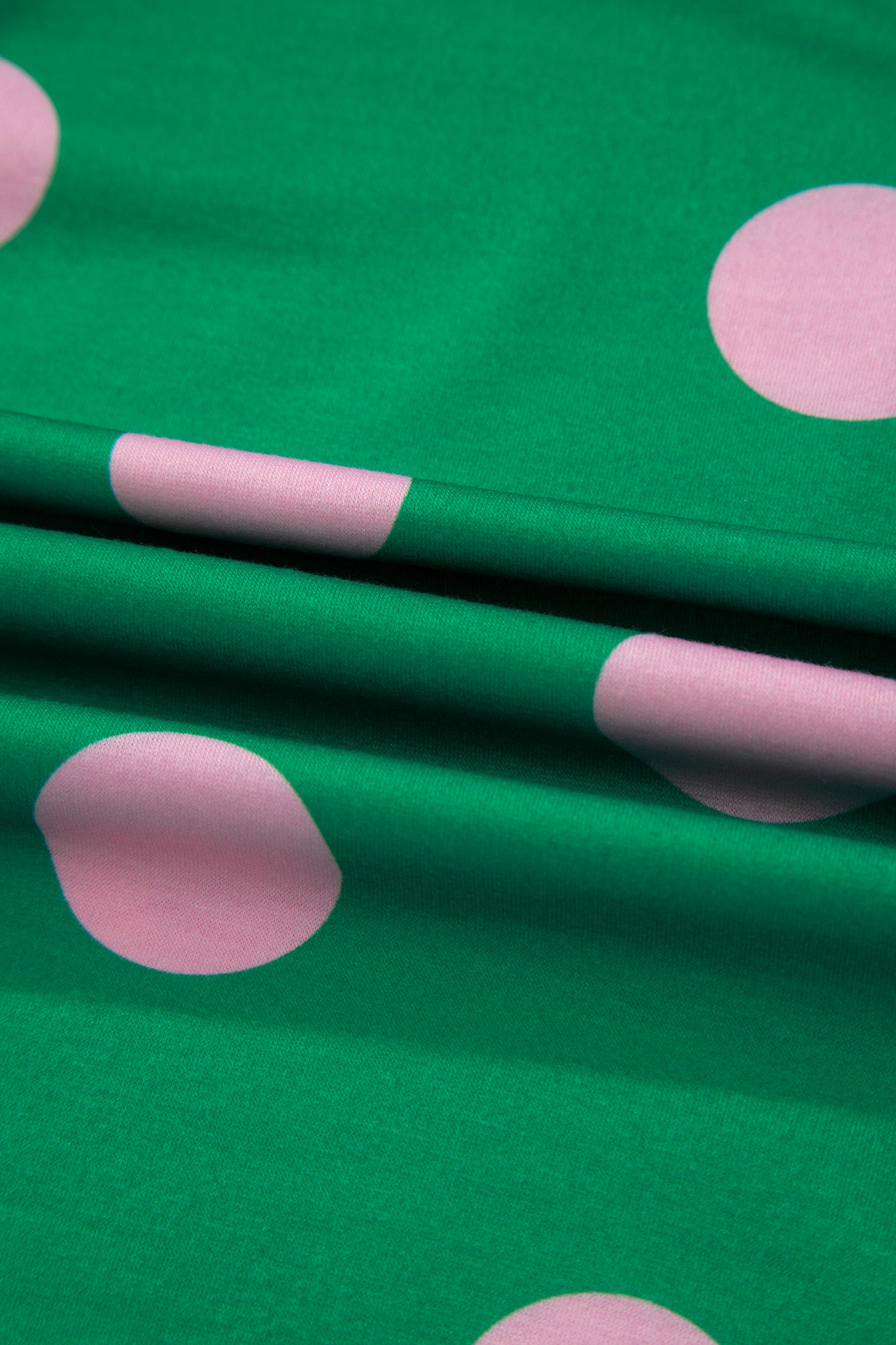 Green Polka Dot Print V Neck Tee Short Set